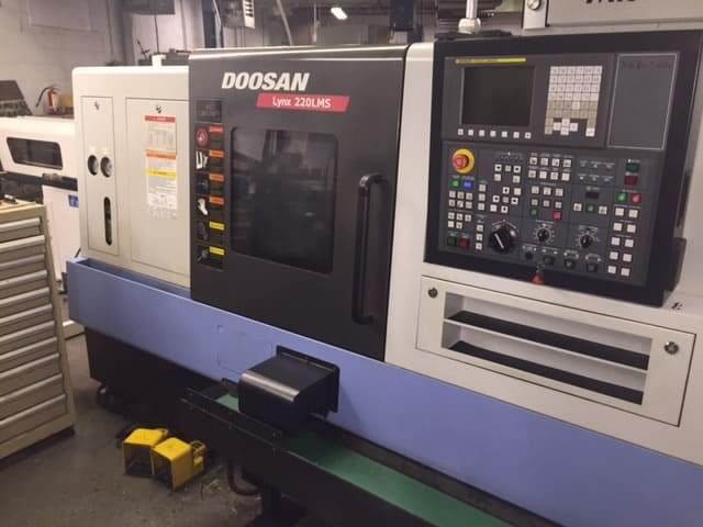The Doosan Lynx 220LMS turn/mill with live tooling and sub spindle.