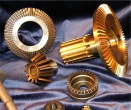A set of custom cut bevel and mitre gears.