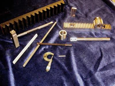 Gear racks and pinion shafts in a range of pitches and lengths.